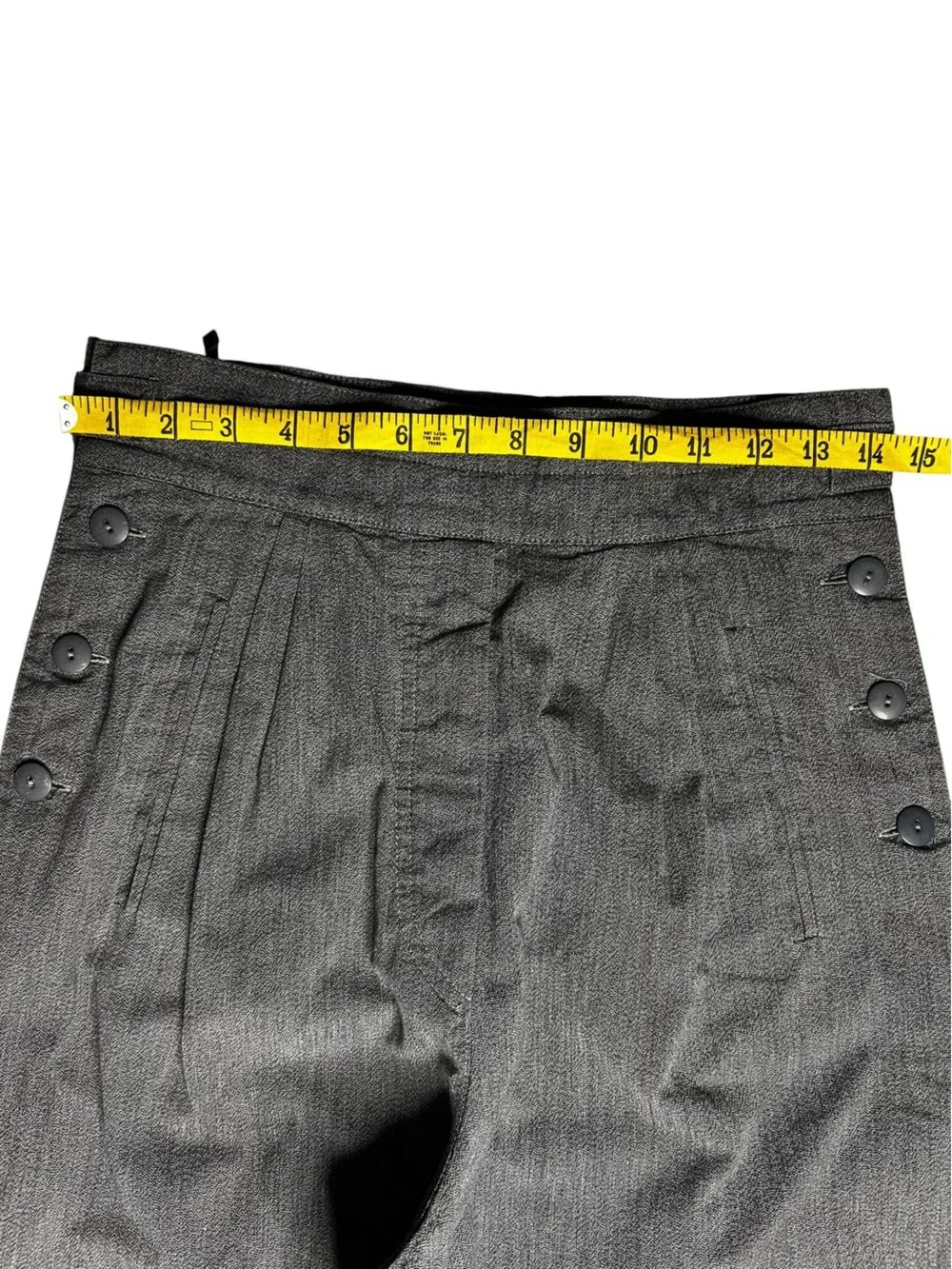 Vintage Seeler High Waist Sailor Trousers Gray Button Front EU 40